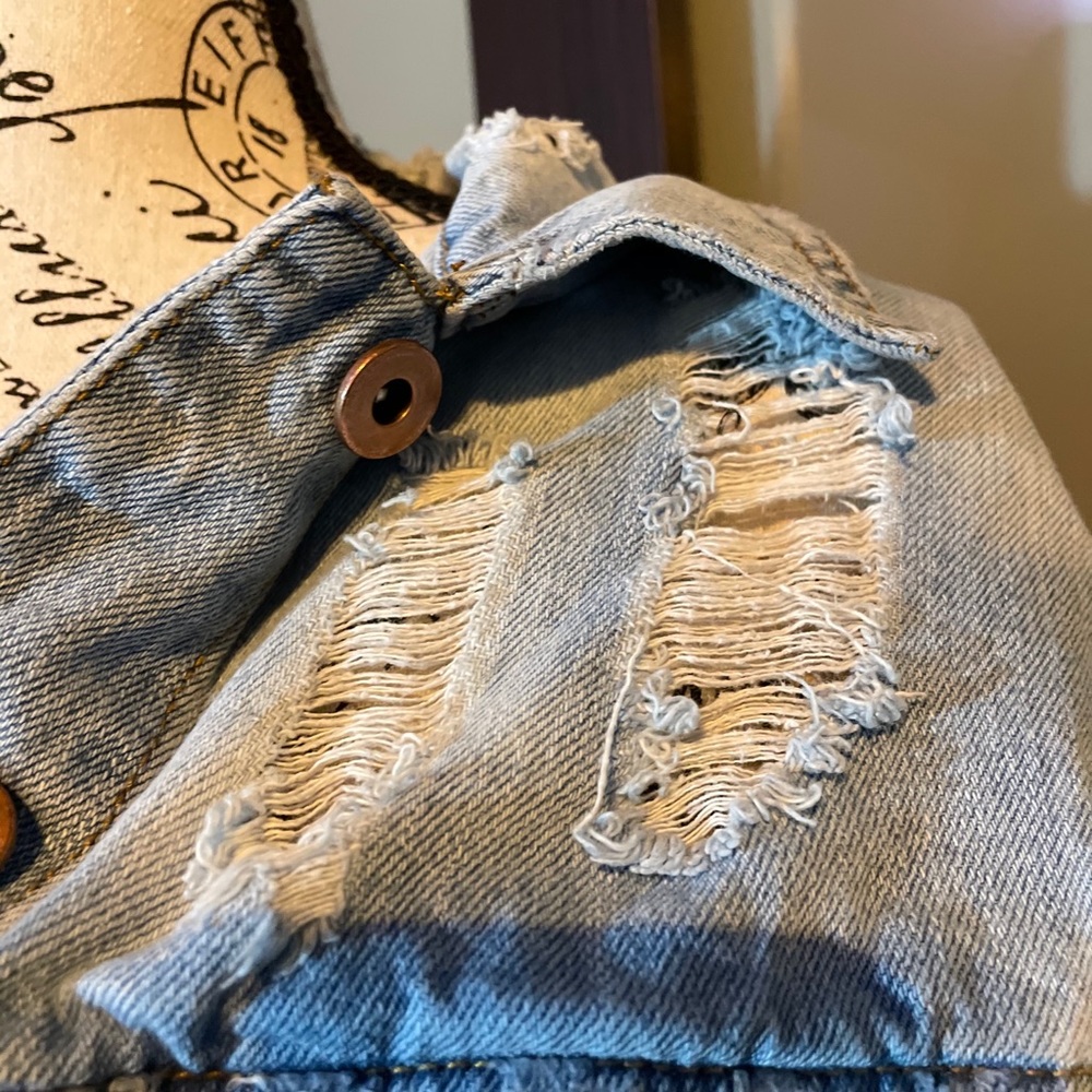 Denim Ripped Jean Jacket - Picture 3 of 3